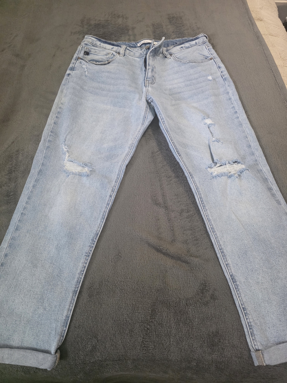 KanCan Light Blue Slim Straight Distressed Jeans